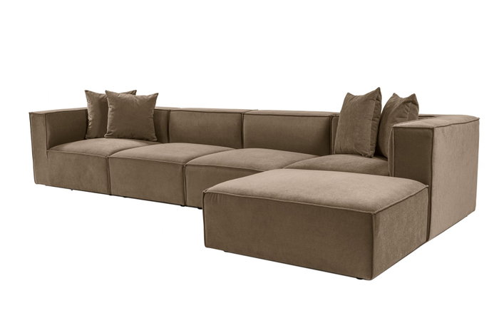 Atelier Del Sofa Sora Sofá Esquinero con Pouf - Marrón Atelier Del Sofa Sora Sofá Esquinero con Pouf - Marrón